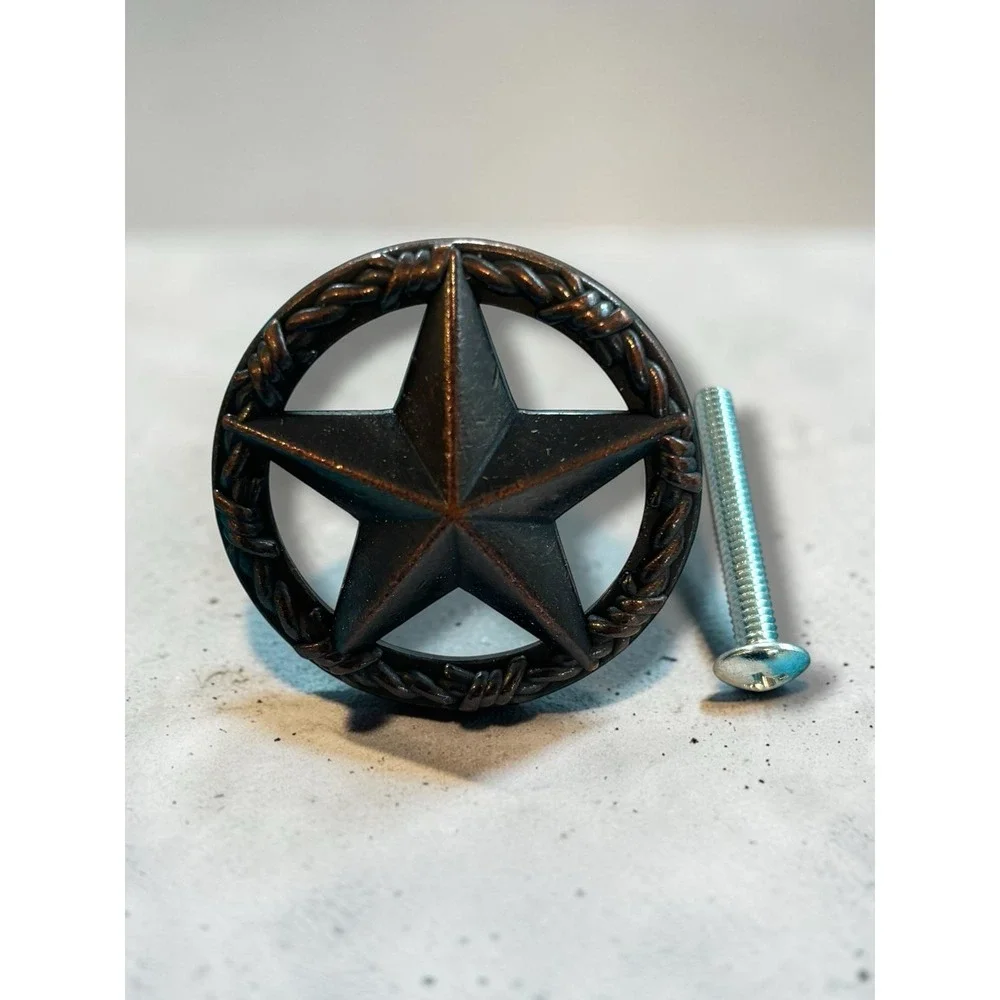 6‎ Star Rope Cabinet Knobs Drawer Pull Texas Western Country Kitchen Bedroom